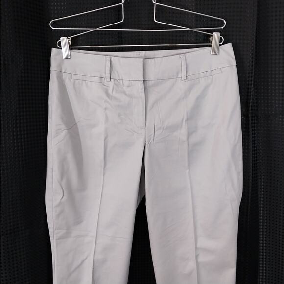 ANN TAYLOR FACTORY! PALEST GRAY CROPPED, RELAXED NOTCHED ANKLE PANTS! SZ 10P - Picture 5 of 10